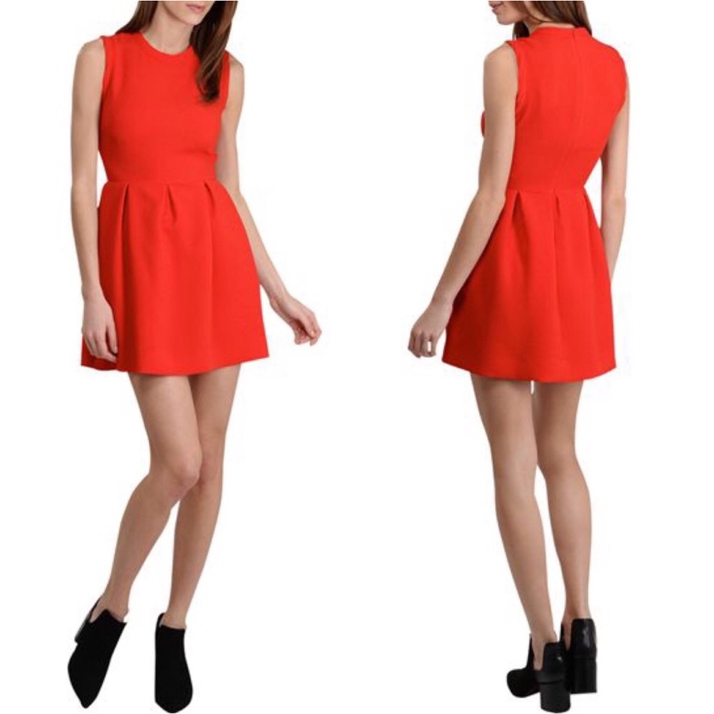 Sandro red crepe dress Sz 1 US S